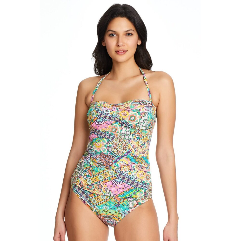 Bleu by Rod Beattie Women's Multicolor Sunny Bandini Top 8 NWT